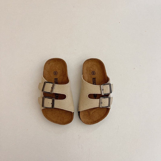 PRE-ORDER Kid's Slide on Faux Leather Sandals - (3/30)