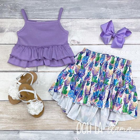 Water color Pineapple Skirt Set