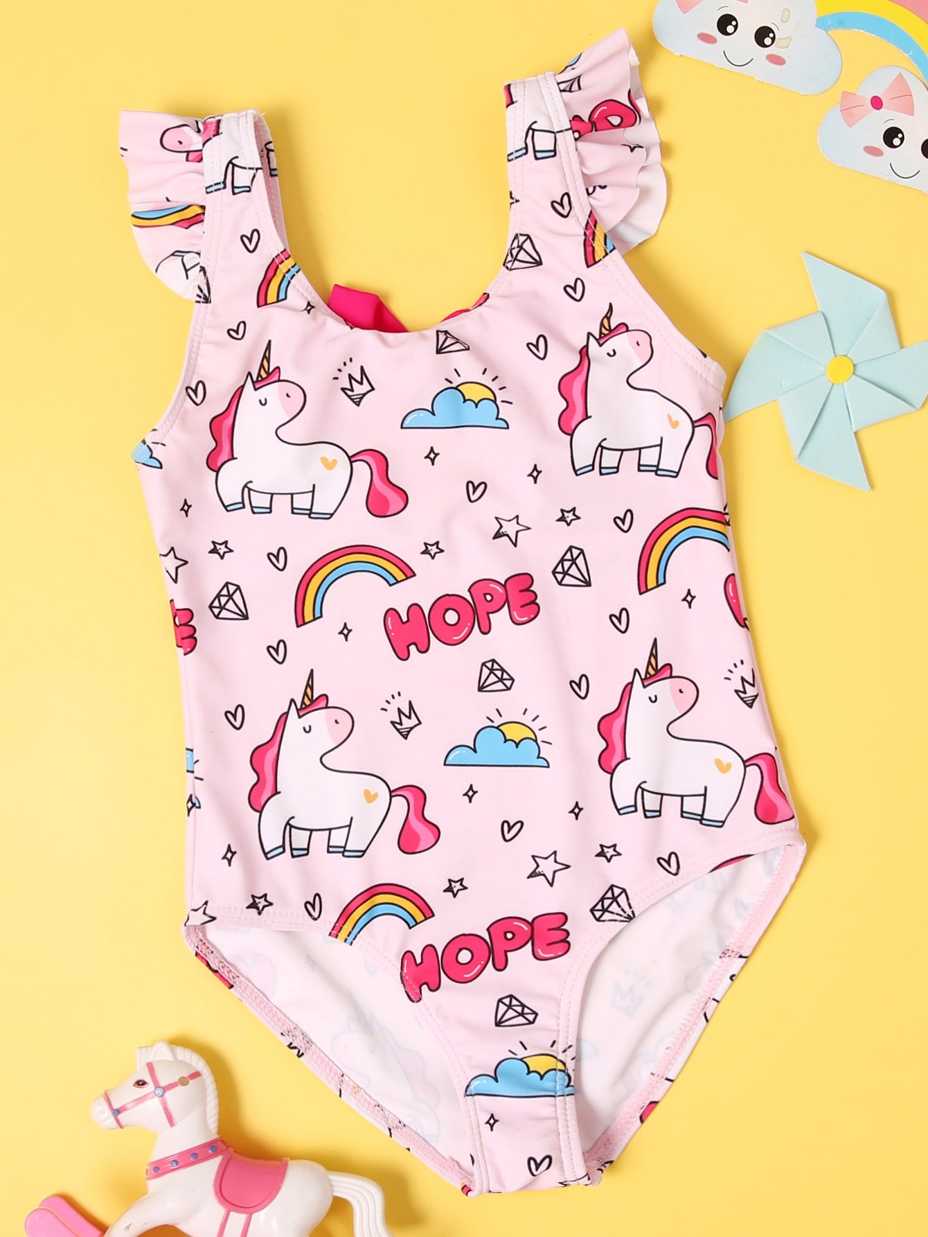 Toddler Pink Unicorn Swimsuit
