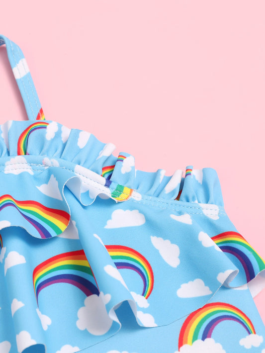 Ruffled Rainbow Swimsuit