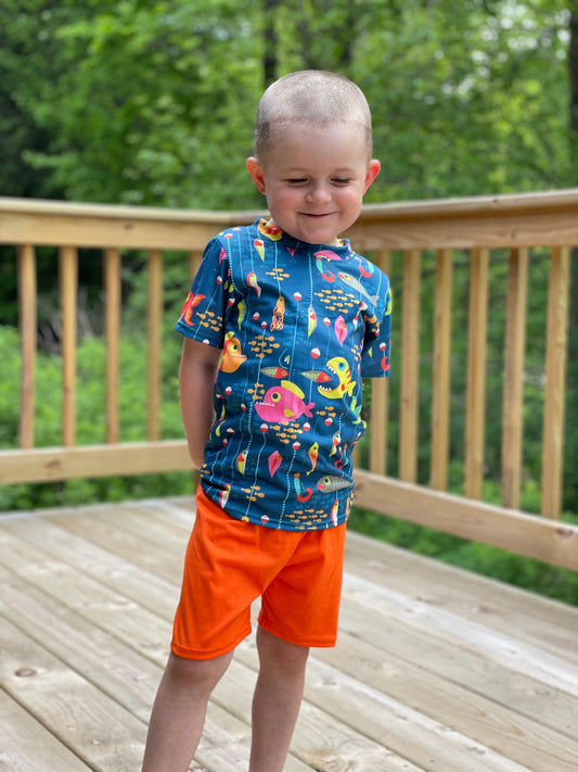 Fishing Lure Printed Tee and Short Set