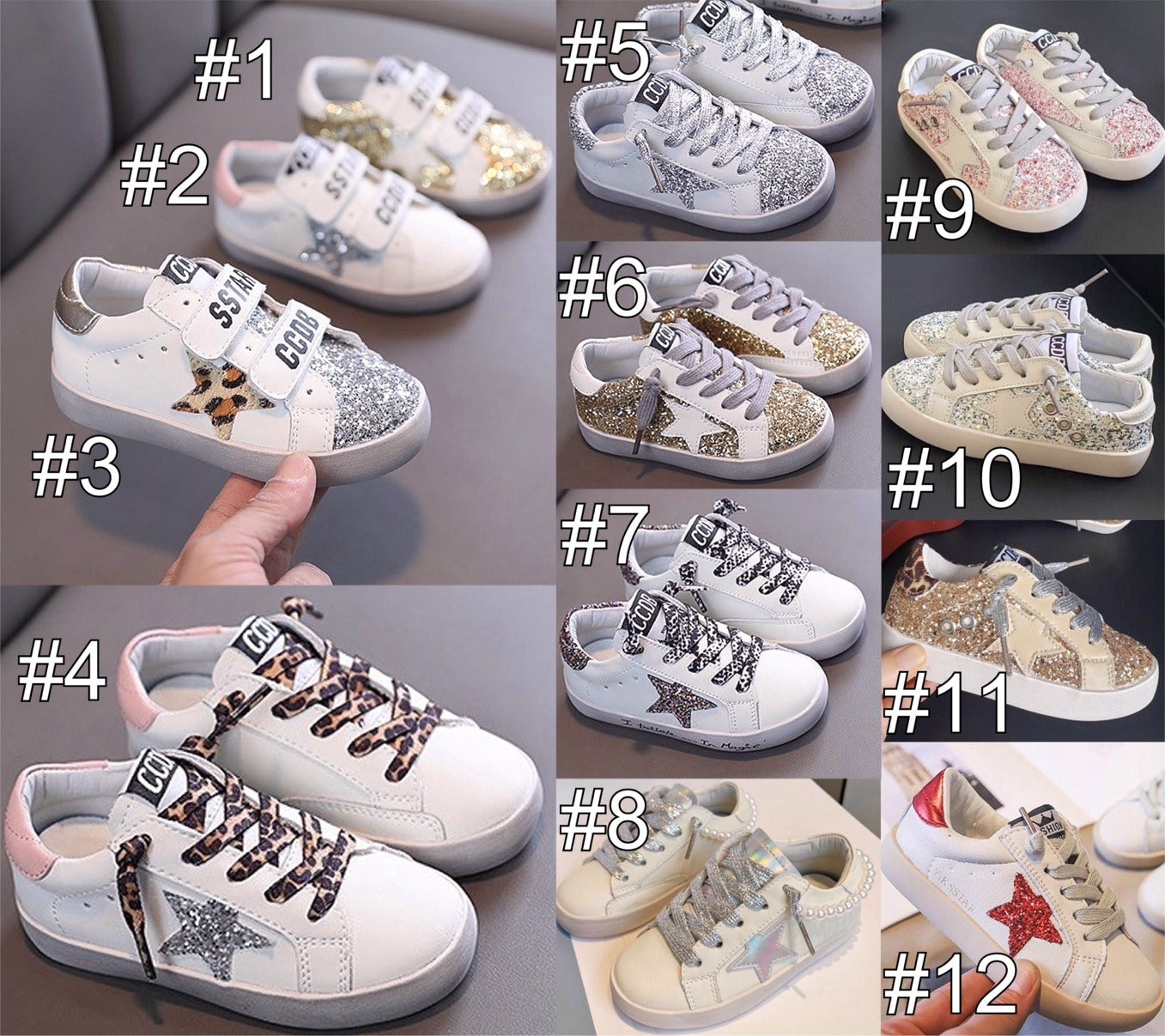 PRE-ORDER Girl's Sparkle Star Shoes #2-(3/1)