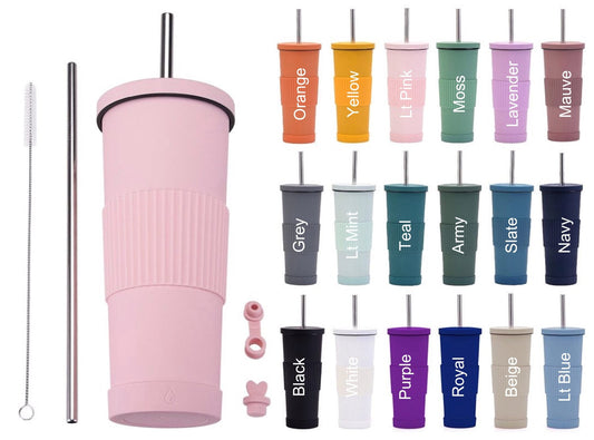 PRE-ORDER Solid Color Straw Travel Cup 28oz-(3/1)