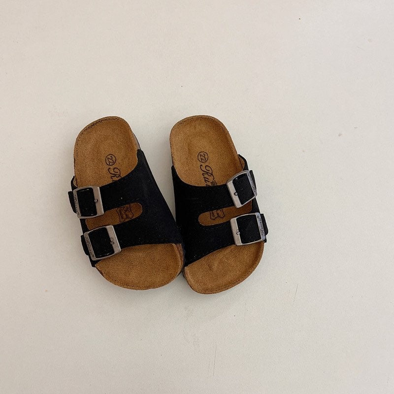 PRE-ORDER Kid's Slide on Faux Leather Sandals - (3/30)